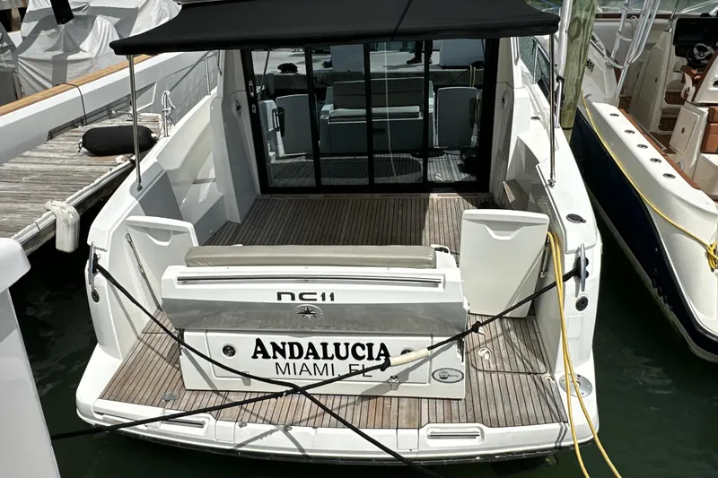 Andalucia Yacht Photos Pics Jeanneau NC 11 boat, 2017 model, docked in Miami, named "Andalucia".