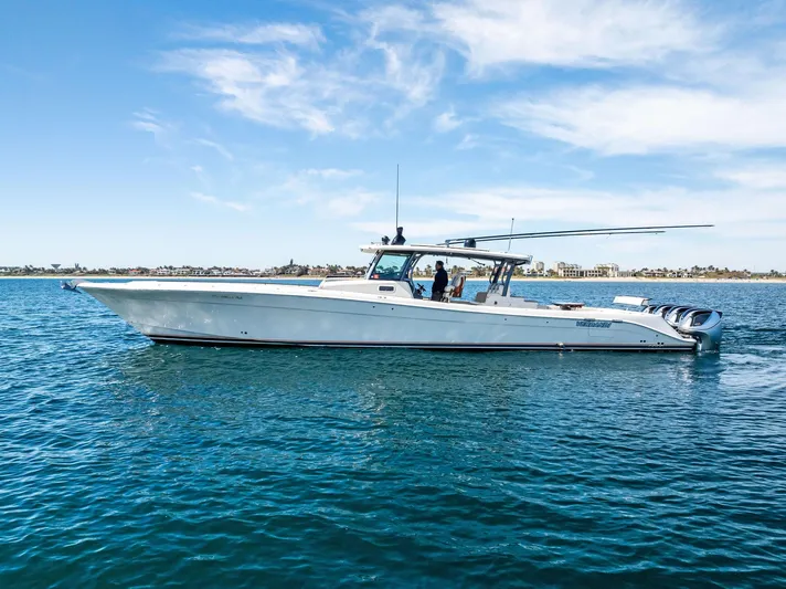Verdandi Yacht Photos Pics 2018 HCB 53 Sue&ntilde;os boat on calm blue water under a clear sky.