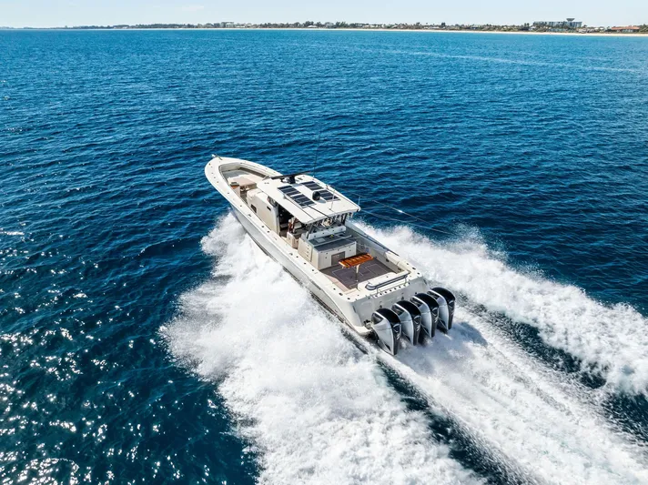 Verdandi Yacht Photos Pics 2018 HCB 53 Sue&ntilde;os yacht cruising on open blue ocean waters.