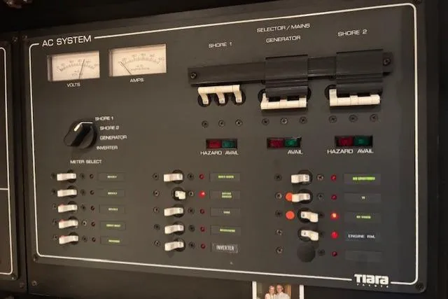 Ocean Cloud Yacht Photos Pics Electrical control panel on a 2001 Tiara Yachts 3500 Open boat.