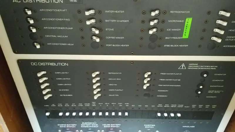  Yacht Photos Pics Electrical control panel on a 2006 Tiara Yachts 3600 Sovran boat.