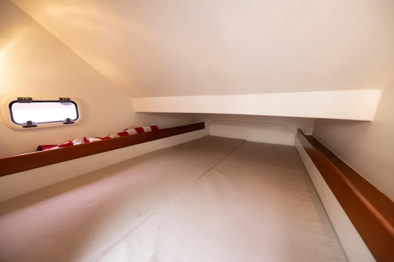 Fan Sea II Yacht Photos Pics Interior cabin of 2005 Wally Yachts Tender Express, featuring a cozy sleeping area.