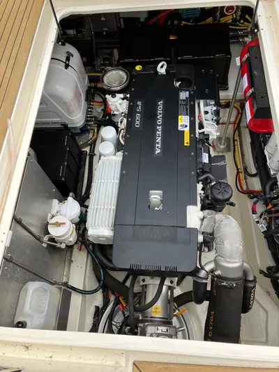  Yacht Photos Pics Engine compartment of a 2016 Targa 44 CFC with Volvo Penta motor.