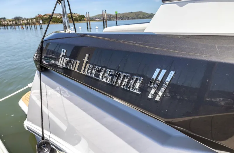 In Stock Yacht Photos Pics 2023 Beneteau Gran Turismo 41 yacht, sleek design, docked by the water.