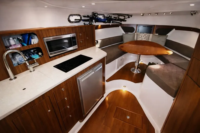 Cast Strength Yacht Photos Pics Interior of 2016 Pursuit OS 345 Offshore yacht.