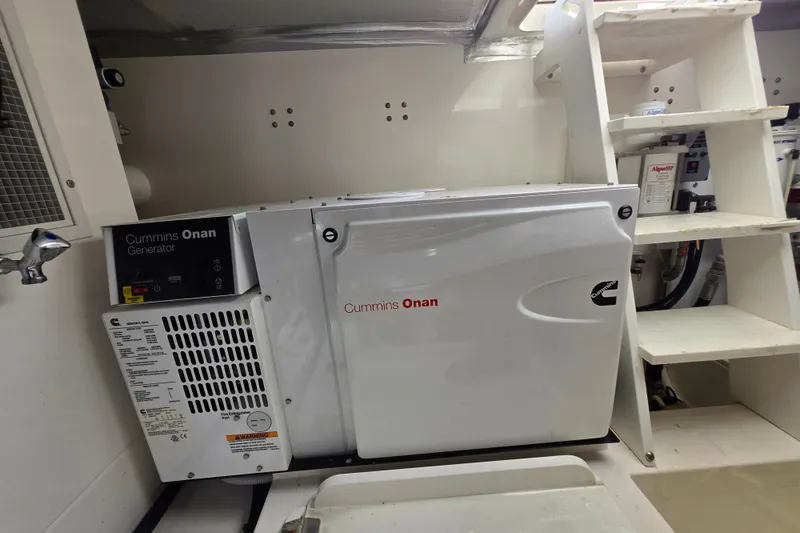  Yacht Photos Pics Cummins Onan generator in 2017 Maritimo M 51 yacht engine room.