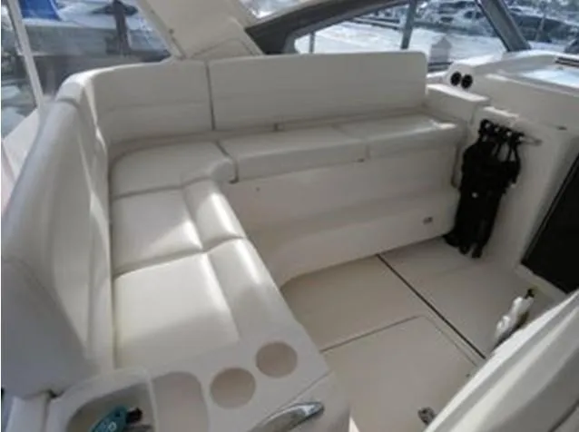 Shelly Anne Yacht Photos Pics Luxurious seating area on a 2000 Tiara Yachts 5200 Express.