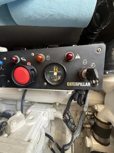 Shelly Anne Yacht Photos Pics Control panel of a 2000 Tiara Yachts 5200 Express with Caterpillar engine.
