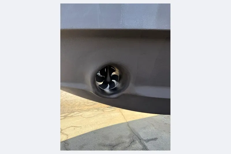 Shelly Anne Yacht Photos Pics Close-up of a 2000 Tiara Yachts 5200 Express thruster detail.