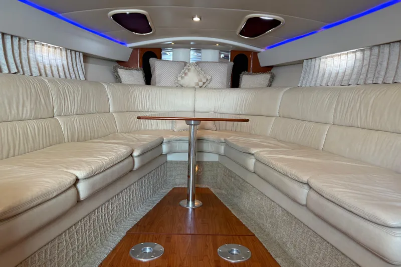  Yacht Photos Pics Luxurious interior of a 2007 Formula 400 Super Sport yacht with plush seating and elegant design.