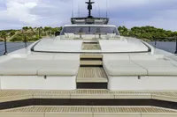 Luxurious 2023 Custom Line CL106 yacht with spacious deck and elegant design.