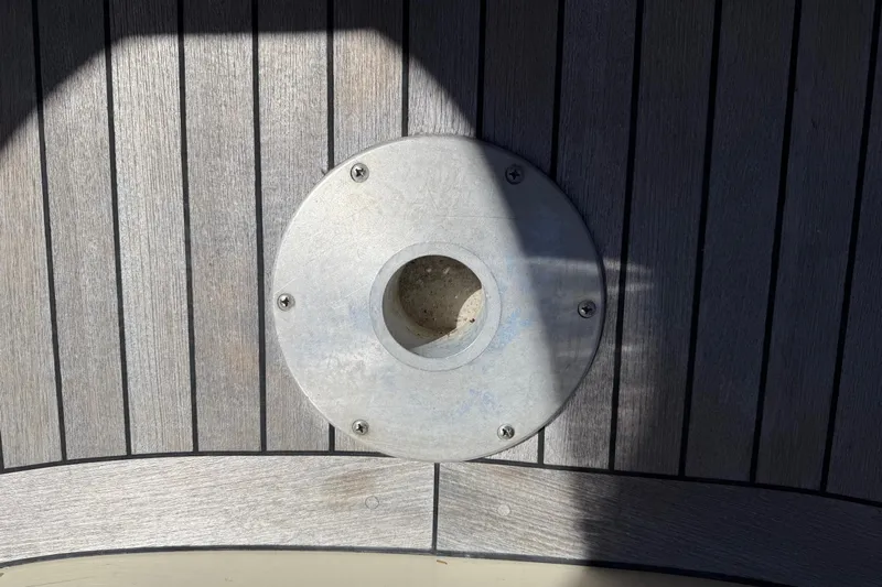 Timothy E Yacht Photos Pics Teak deck detail of a 2001 Hinckley Classic Picnic Boat.