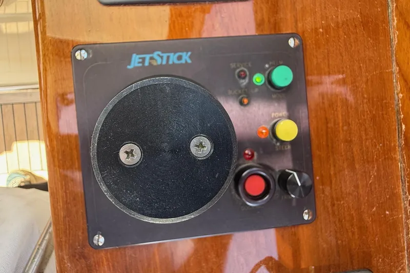 Timothy E Yacht Photos Pics Control panel of a 2001 Hinckley Classic Picnic Boat with JetStick system.