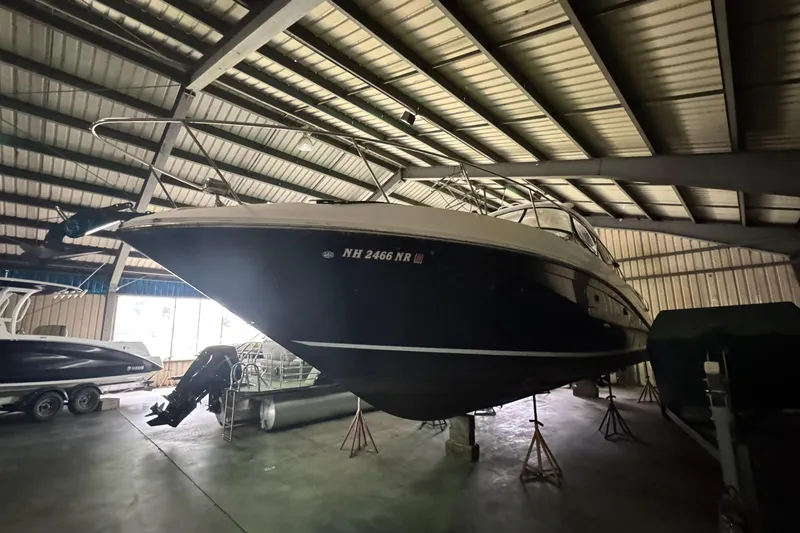  Yacht Photos Pics 2013 Sea Ray 370 Sundancer yacht stored indoors on stands.