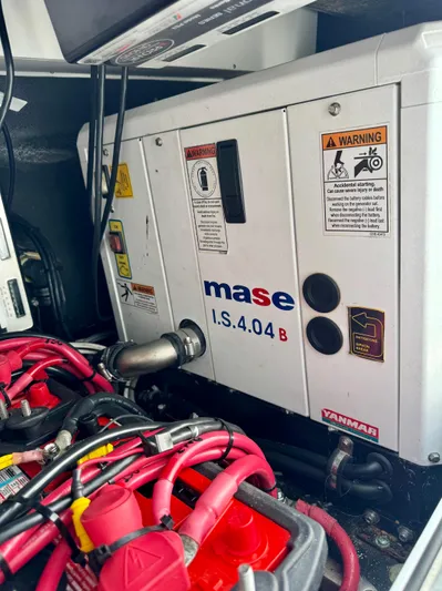  Yacht Photos Pics Mase I.S.4.04B generator in a 2020 Yellowfin 42 Offshore boat engine compartment.