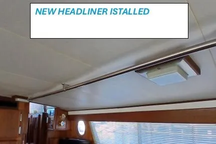 Concrete Idea Yacht Photos Pics New headliner installed in 1977 Hatteras 48 Long Range Cruiser interior.