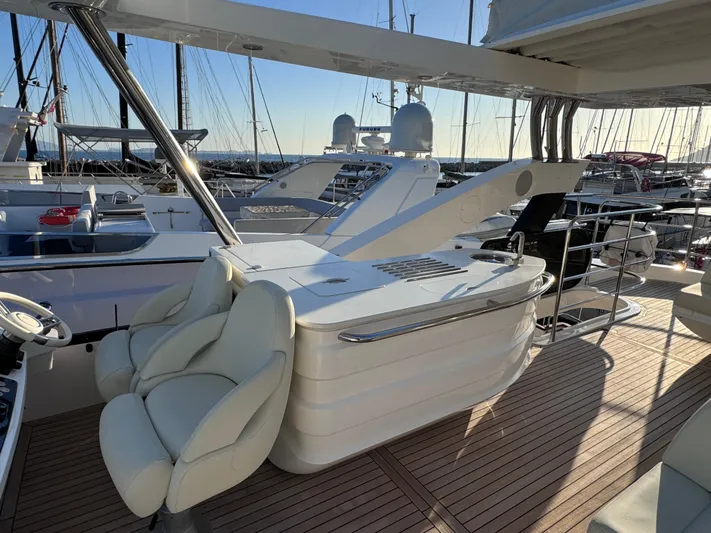  Yacht Photos Pics Luxurious 2016 Sunseeker 75 Yacht with sleek deck and modern seating.