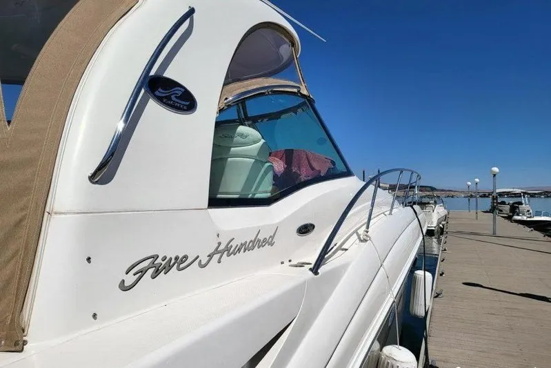  Yacht Photos Pics 2005 Sea Ray 500 Sundancer yacht at dock.