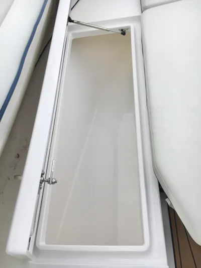  Yacht Photos Pics Open storage compartment on a 2020 Southport 33 FE boat.