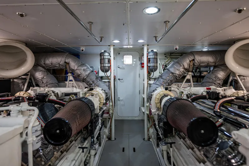 White Rabbit Yacht Photos Pics Engine room looking aft