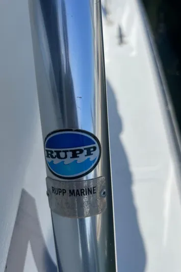  Yacht Photos Pics Rupp Marine equipment on 2003 H&H Marine 42 Downeast boat, close-up view.