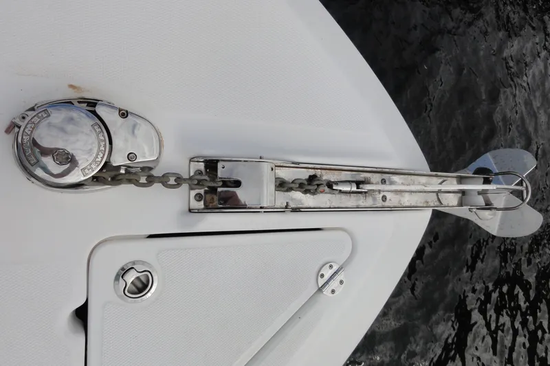  Yacht Photos Pics Bow anchor system on 2016 Everglades 295 Center Console boat.