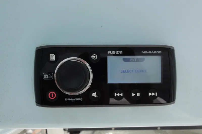  Yacht Photos Pics Fusion MS-RA205 stereo system on 2016 Everglades 295 Center Console boat.
