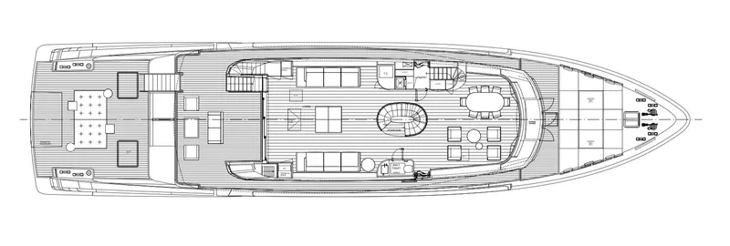 Just Marie 3 Yacht Photos Pics Deck layout of 2021 Sanlorenzo SX112 yacht, showcasing spacious design and amenities.