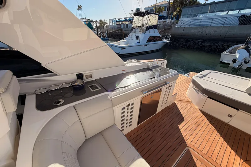  Yacht Photos Pics Luxurious 2021 Sea Ray SLX 400 yacht interior with sleek seating and modern amenities.