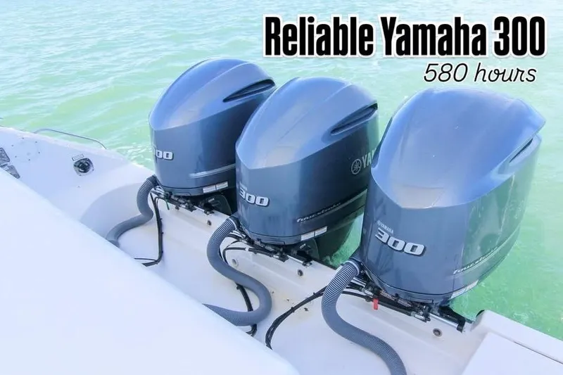  Yacht Photos Pics 2016 Pursuit OS 385 Offshore with three Yamaha 300 engines, 580 hours.