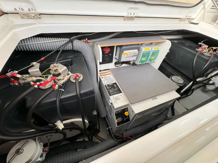 Heidibal 11 Yacht Photos Pics Engine compartment of a 2021 Beneteau Gran Turismo 40 yacht.