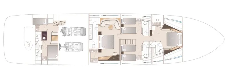  Yacht Photos Pics Floor plan of 2026 Princess X95 Vista yacht, showcasing interior layout and design.