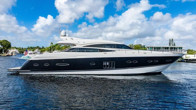  Yacht Photos Pics 2010 Princess V78 yacht cruising on a sunny day.