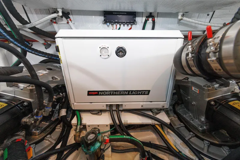  Yacht Photos Pics Engine room of 2022 Sabre 38 SE with Northern Lights generator.