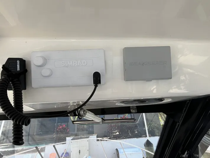  Yacht Photos Pics Simrad and Seakeeper controls on 2023 Boston Whaler 325 Conquest.