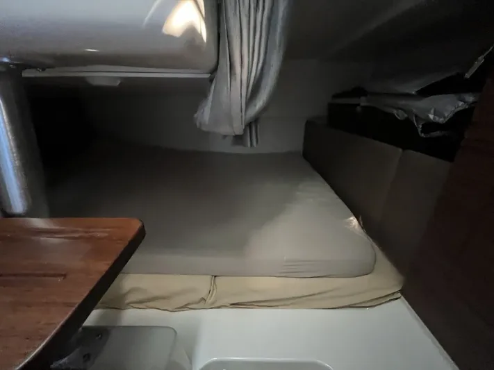  Yacht Photos Pics Interior of 2023 Boston Whaler 325 Conquest with sleeping area.