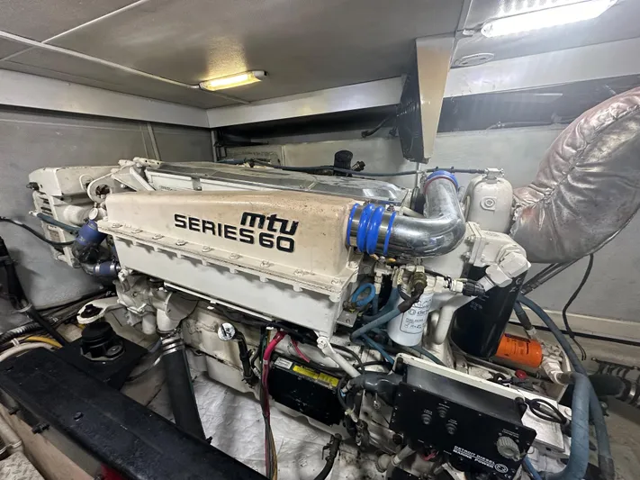 La Vida Loca Yacht Photos Pics MTU Series 60 engine in a 2004 Marquis 59 yacht.