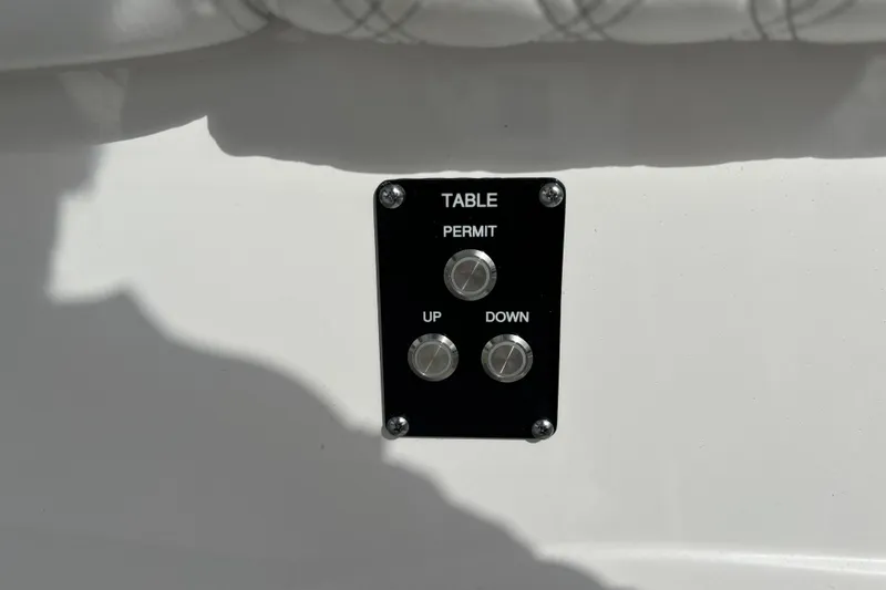  Yacht Photos Pics Control panel for table adjustment on 2026 Sea Fox 368 Commander boat.
