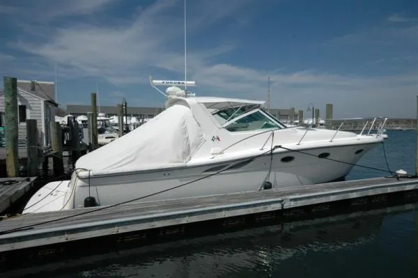 Vixen Yacht Photos Pics 2002 Tiara Yachts 3500 Open docked at marina.