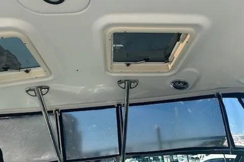 Sea Star Yacht Photos Pics 2018 Formula 40 Performance Cruiser interior ceiling with windows and support poles.