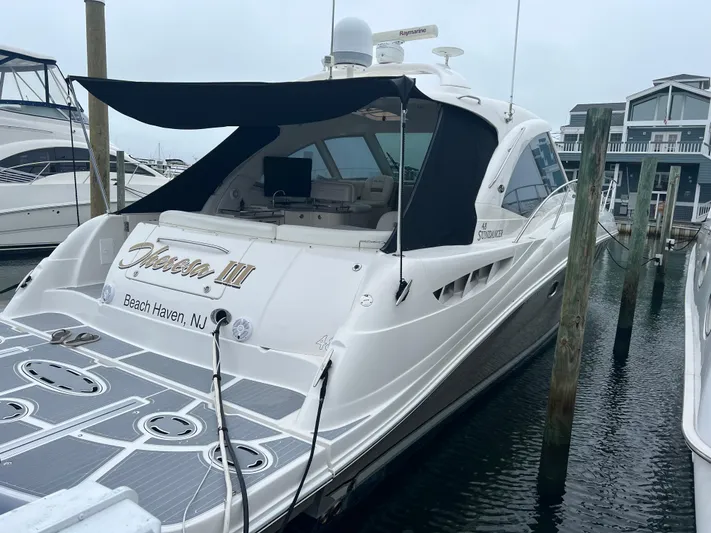  Yacht Photos Pics 2006 Sea Ray 48 Sundancer yacht docked in Beach Haven, NJ marina.