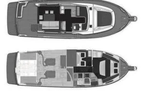 Lady Di Yacht Photos Pics Floor plan of 2012 Beneteau Swift Trawler 44, showcasing interior layout and design.