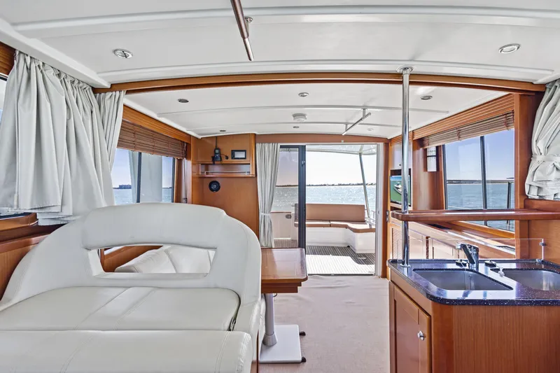 Lady Di Yacht Photos Pics Interior of 2012 Beneteau Swift Trawler 44, featuring modern design and ocean view.