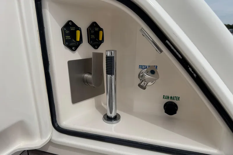  Yacht Photos Pics 2014 Tiara Yachts 5800 Sovran water control panel with fresh and raw water options.