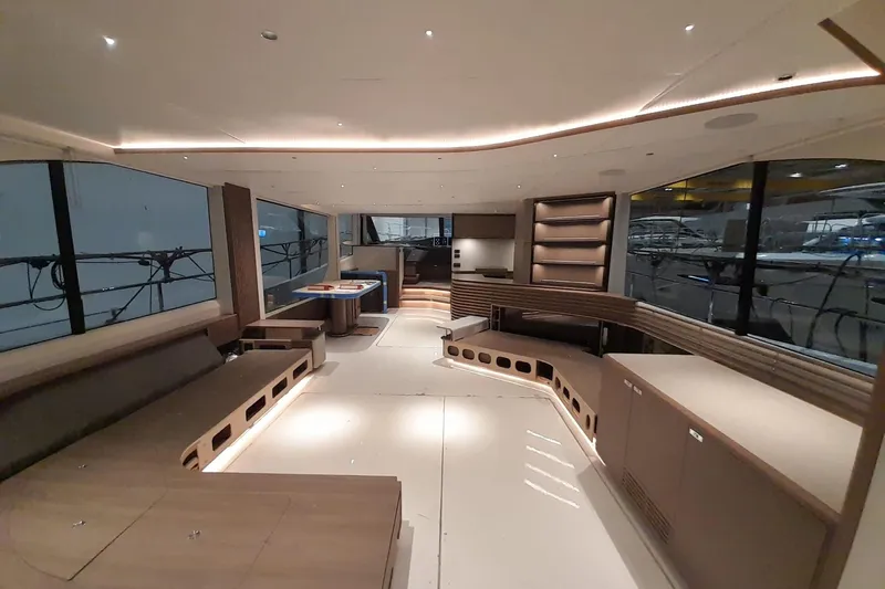  Yacht Photos Pics Luxurious interior of 2026 Princess Y80 yacht, featuring modern design and spacious layout.