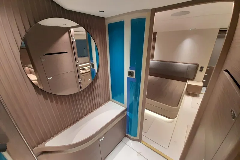  Yacht Photos Pics Luxurious interior of 2026 Princess Y80 yacht, featuring modern design and elegant furnishings.