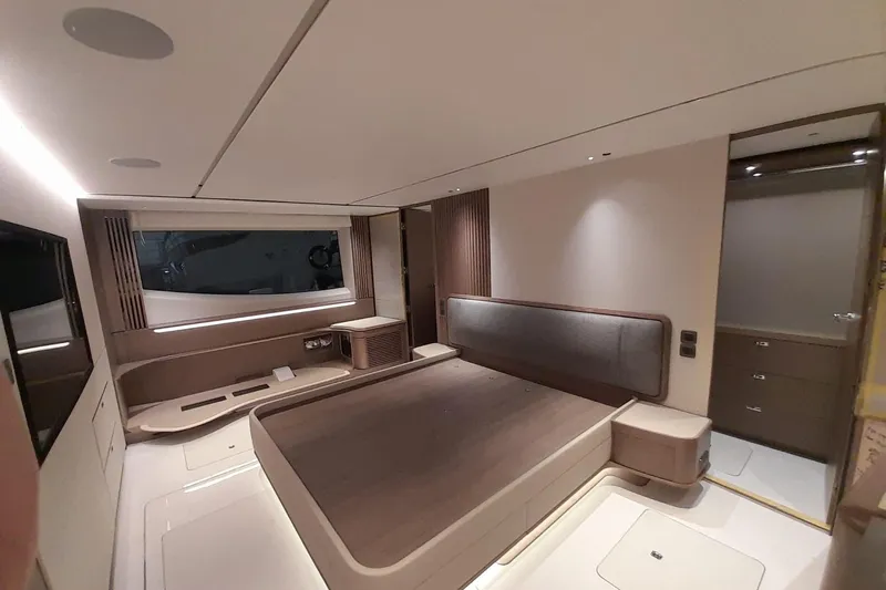  Yacht Photos Pics Luxurious interior of 2026 Princess Y80 yacht, featuring modern design and elegant furnishings.