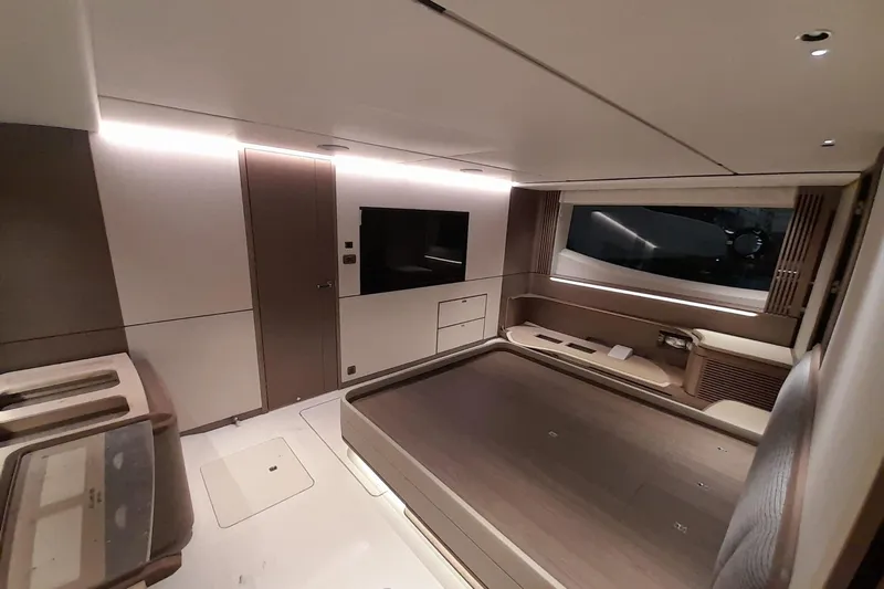  Yacht Photos Pics Luxurious interior of 2026 Princess Y80 yacht with modern design and spacious layout.