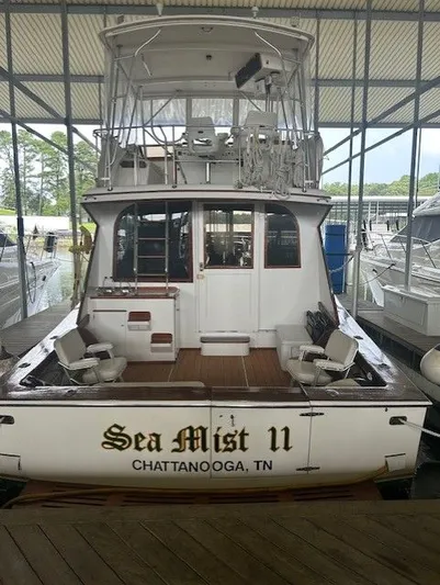  Yacht Photos Pics 1984 Post 43 Sport Fisherman boat, "Sea Mist II," docked in Chattanooga, TN.
