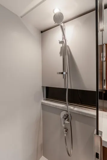 Mamu Yacht Photos Pics Modern shower area in 2018 Princess F-68 yacht bathroom.